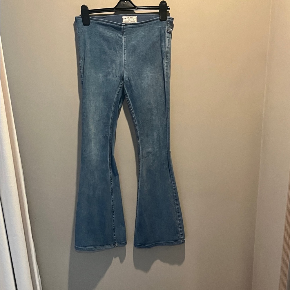 Free People Light Blue Flared Denim Jeans